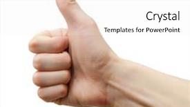  Presentation with body - Cool new slides with index finger ring finger - arm cool on a white backdrop and a white colored foreground