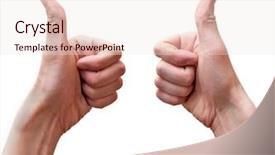  Presentation with black women arm - Slide set consisting of index finger ring finger - arm cool background and a  colored foreground