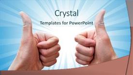  Presentation with illustration of cool water wave - PPT theme enhanced with index finger ring finger - arm cool background and a  colored foreground