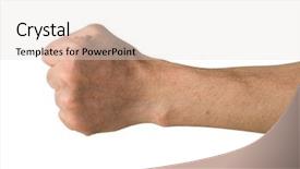  Presentation with black women arm - PPT theme consisting of index finger ring finger - arm background and a  colored foreground