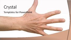  Presentation with black women arm - PPT theme consisting of index finger ring finger - arm background and a  colored foreground