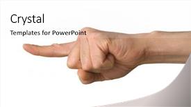  Presentation with industrial robot arm - PPT layouts enhanced with index finger ring finger - arm background and a white colored foreground