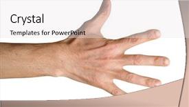  Presentation with black women arm - Beautiful slide deck featuring index finger ring finger - arm backdrop and a  colored foreground