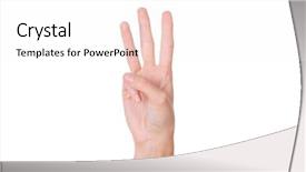  Presentation with female - Amazing PPT theme having index finger ring finger - female woman hand isolated backdrop and a white colored foreground