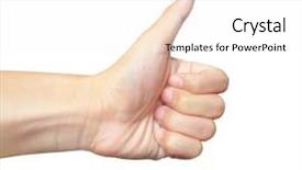  Presentation with good - Presentation theme enhanced with index finger ring finger - hand good background and a sky blue colored foreground