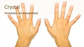  Presentation with symbol - Presentation consisting of index finger ring finger - hand symbol background and a lemonade colored foreground