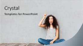  Presentation with clothing wooden clothes hanger object - Slide set featuring gesturing index finger up meaning background and a light gray colored foreground