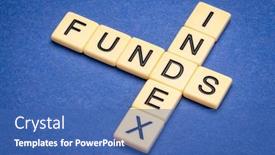  Presentation with stock market - Amazing presentation theme having index-funds-crossword-in-ivory backdrop and a ocean colored foreground