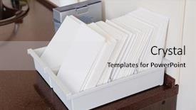  Presentation with index card - Audience pleasing PPT theme consisting of index in a clinic registry backdrop and a  colored foreground