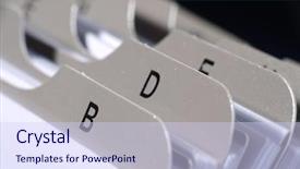  Presentation with index card - Slides enhanced with index tabs - closeup of revolving name card background and a sky blue colored foreground