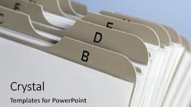  Presentation with index card - PPT theme enhanced with index tabs - closeup of revolving name card background and a light gray colored foreground