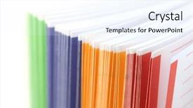  Presentation with binder - Amazing PPT theme having index tabs - colorful binder separaters close up backdrop and a sky blue colored foreground