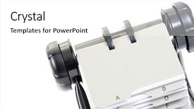  Presentation with business card - Theme consisting of index tabs - traditional business card holder background and a white colored foreground