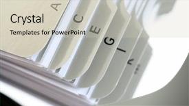  Presentation with index card - Cool new presentation with index tabs - traditional business card holder backdrop and a soft green colored foreground