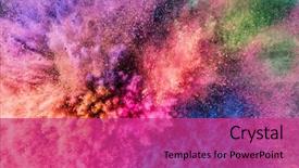  Presentation with holi - Colorful PPT layouts enhanced with india - colorful holi powder blowing up backdrop and a purple colored foreground