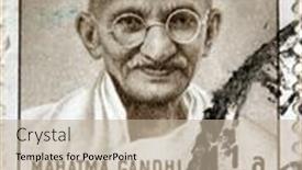  Presentation with mahatma gandhi - Slide deck enhanced with india-1948-an-indian-postage background and a mint green colored foreground