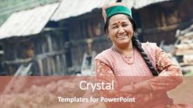  Presentation with village india - Beautiful theme featuring india authentic smiling woman - country backdrop and a coral colored foreground