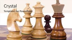  Presentation with chessboard - Audience pleasing PPT theme consisting of chess pieces on a chessboard backdrop and a lemonade colored foreground