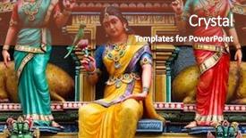  Presentation with singapore - Slides consisting of india culture - detail of sri mariamman temple background and a tawny brown colored foreground