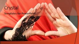  Presentation with india - Amazing presentation theme having india culture - image of henna on female backdrop and a coral colored foreground