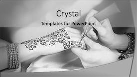  Presentation with process - Beautiful slide deck featuring india culture - process of applying mehndi backdrop and a light gray colored foreground