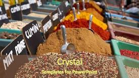  Presentation with market - Beautiful presentation design featuring india culture - spices in the market backdrop and a tawny brown colored foreground