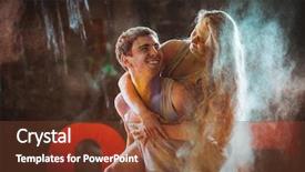  Presentation with holi - Slide deck having india custom - happy young pair in paints background and a  colored foreground