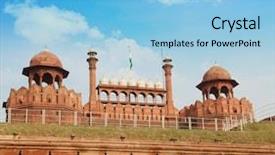  Presentation with delhi sutans - Beautiful slide set featuring india delhi the red fort backdrop and a light blue colored foreground