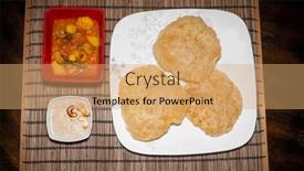 Presentation with india - Slides enhanced with india-dish-home-cooked-poori background and a coral colored foreground