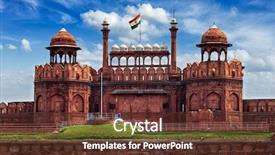  Presentation with tourist - PPT theme with india famous travel tourist landmark background and a tawny brown colored foreground