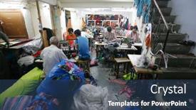  Presentation with old west - Amazing presentation theme having india-feb-26-textile-workers backdrop and a ocean colored foreground