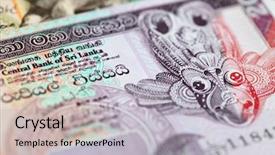  Presentation with sri lanka - Beautiful presentation theme featuring india finance - banknotes of the sri lanka backdrop and a light gray colored foreground