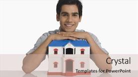  Presentation with real estate development - Presentation theme consisting of india finance - real estate agent leaning background and a soft green colored foreground