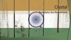  Presentation with india flag - Cool new presentation theme with india flag on wooden background backdrop and a yellow colored foreground