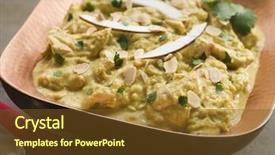  Presentation with chicken curry - Audience pleasing presentation theme consisting of india food - chicken korma curry backdrop and a  colored foreground