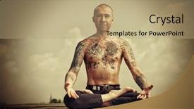  Presentation with blue sky - Slide deck featuring india free - yoga concept experienced yoga master background and a coral colored foreground