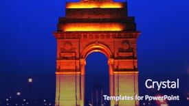  Presentation with british - Presentation theme enhanced with india gate in new delhi background and a navy blue colored foreground