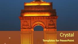  Presentation with british - Theme having india gate in new delhi background and a tawny brown colored foreground