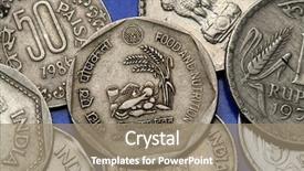  Presentation with india - Presentation theme consisting of india indian one rupee background and a coral colored foreground