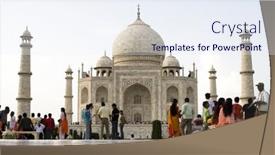  Presentation with taj mahal - PPT theme consisting of india-july-28-thousands background and a sky blue colored foreground