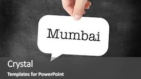  Presentation with india - Cool new slides with india map - mumbai written on a speechbubble backdrop and a dark gray colored foreground