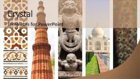  Presentation with hindu god - Slides with india qutub-minarin new delhi background and a coral colored foreground