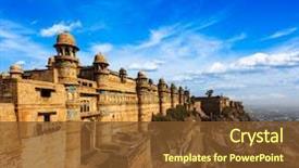  Presentation with mughal - Beautiful slides featuring india tourist attraction - mughal architecture backdrop and a tawny brown colored foreground
