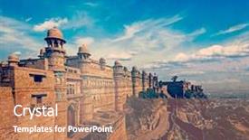 Presentation with india fort - Presentation design enhanced with india tourist attraction - mughal background and a coral colored foreground