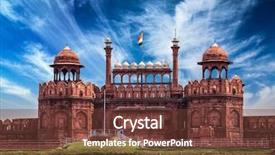  Presentation with world tourism - Presentation theme enhanced with india travel tourism background - red background and a tawny brown colored foreground