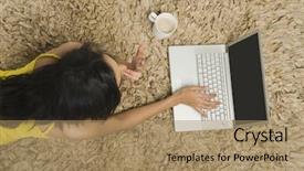  Presentation with low angle view of fictitious - PPT layouts with india women - high angle view background and a coral colored foreground