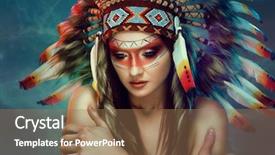  Presentation with american indian - Slide set enhanced with indian american woman with colorful background and a coral colored foreground