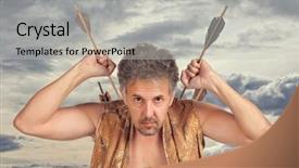  Presentation with fantasy - PPT theme with indian army - men witch-hunter of arrows fantasy background and a  colored foreground