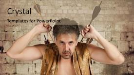  Presentation with indian army - Colorful presentation enhanced with indian army - men witch-hunter of arrows fantasy backdrop and a coral colored foreground