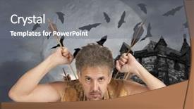  Presentation with fantasy - PPT theme enhanced with indian army - men witch-hunter of arrows fantasy background and a  colored foreground